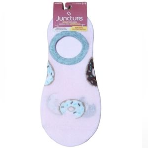 Juncture No Slip Shoe Liner/Silicone Gripper Donut Pink Socks Size 5-9 Women NWT